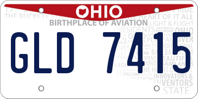 OH license plate GLD7415