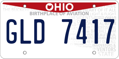 OH license plate GLD7417