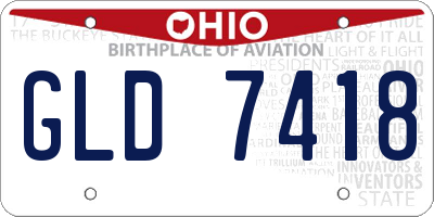 OH license plate GLD7418