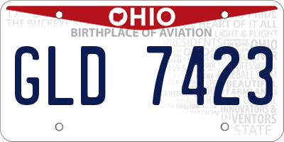 OH license plate GLD7423