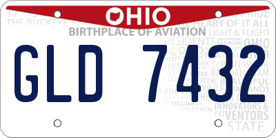 OH license plate GLD7432