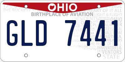 OH license plate GLD7441