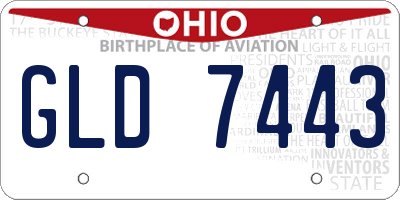 OH license plate GLD7443