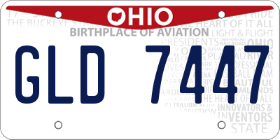 OH license plate GLD7447