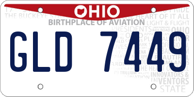 OH license plate GLD7449