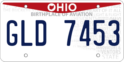 OH license plate GLD7453