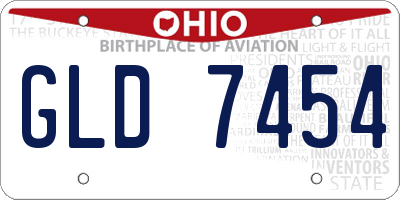 OH license plate GLD7454