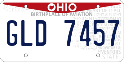 OH license plate GLD7457
