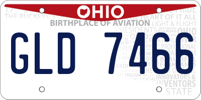 OH license plate GLD7466