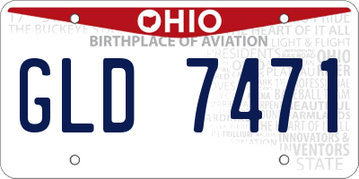 OH license plate GLD7471