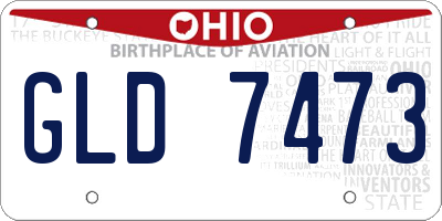 OH license plate GLD7473