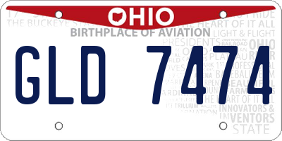 OH license plate GLD7474