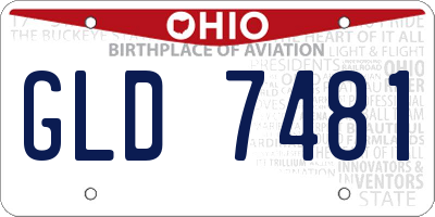 OH license plate GLD7481
