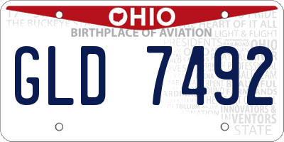 OH license plate GLD7492