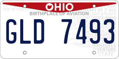 OH license plate GLD7493