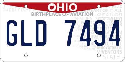 OH license plate GLD7494