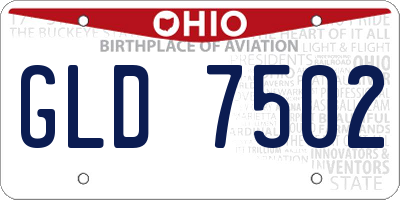 OH license plate GLD7502