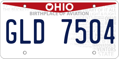 OH license plate GLD7504