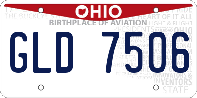 OH license plate GLD7506
