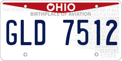 OH license plate GLD7512