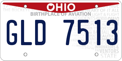 OH license plate GLD7513