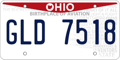 OH license plate GLD7518