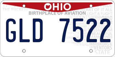 OH license plate GLD7522