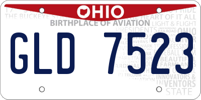 OH license plate GLD7523