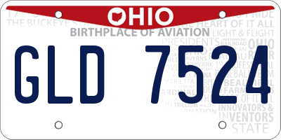 OH license plate GLD7524