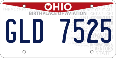 OH license plate GLD7525