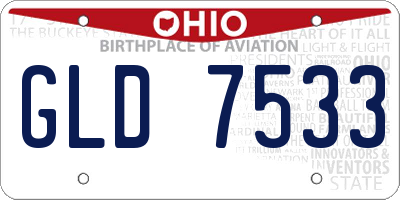 OH license plate GLD7533