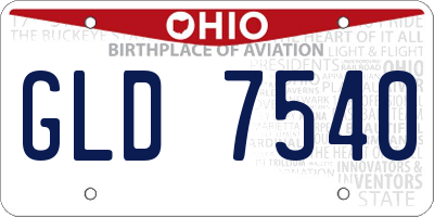 OH license plate GLD7540