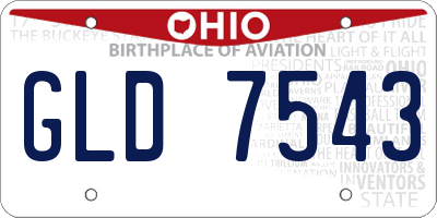 OH license plate GLD7543