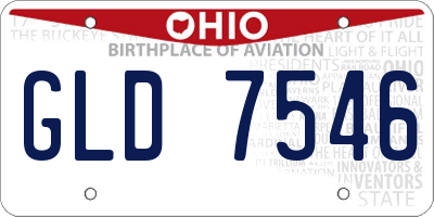 OH license plate GLD7546