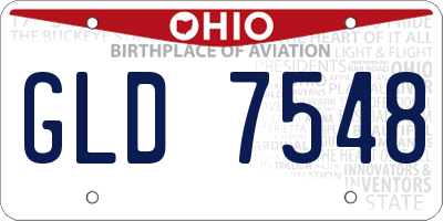 OH license plate GLD7548