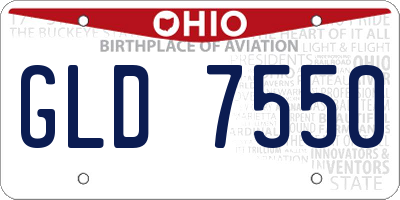 OH license plate GLD7550