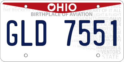 OH license plate GLD7551