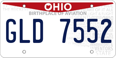 OH license plate GLD7552