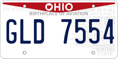 OH license plate GLD7554