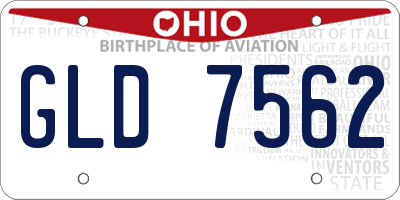OH license plate GLD7562