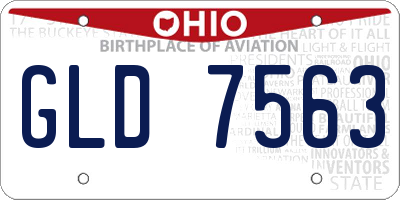 OH license plate GLD7563
