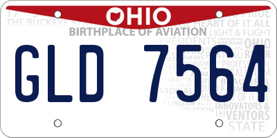 OH license plate GLD7564