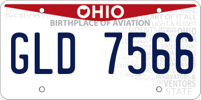 OH license plate GLD7566