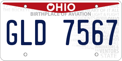 OH license plate GLD7567