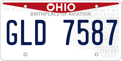 OH license plate GLD7587