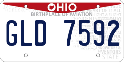 OH license plate GLD7592