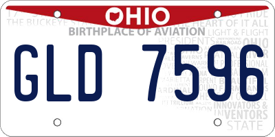 OH license plate GLD7596
