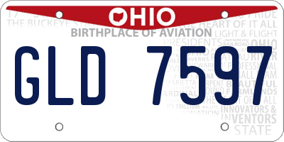 OH license plate GLD7597