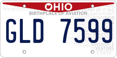 OH license plate GLD7599