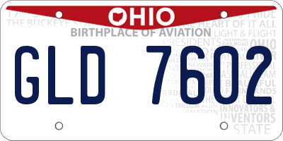 OH license plate GLD7602